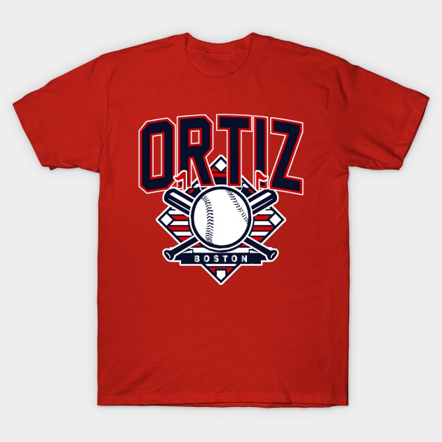 Vintage Boston Baseball Ortiz T-Shirt by funandgames